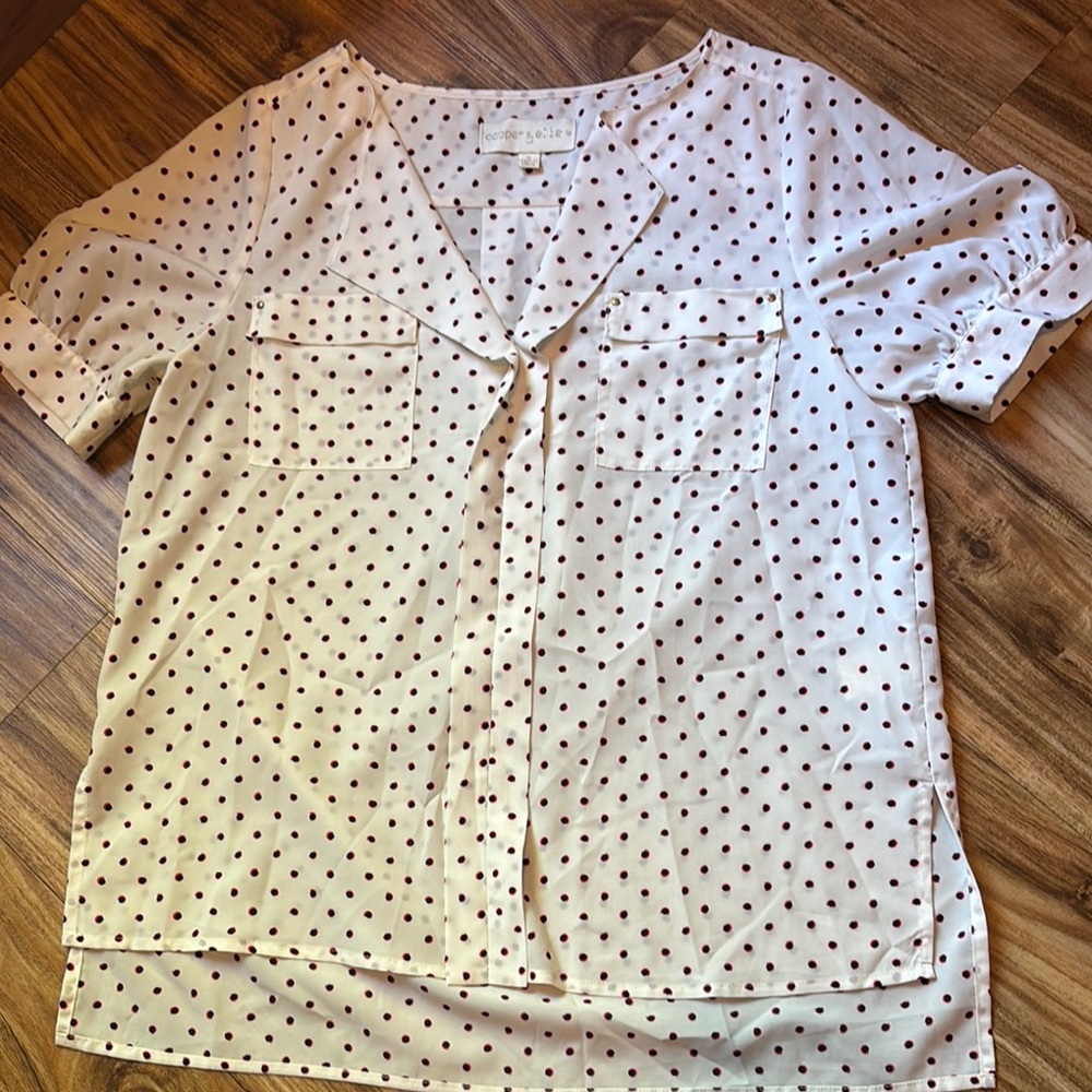 Cooper & Ella Cream Tie Front Blouse